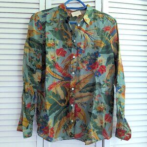 Sezane Pierro Shirt in Tropical Bird Print | Size 36/S